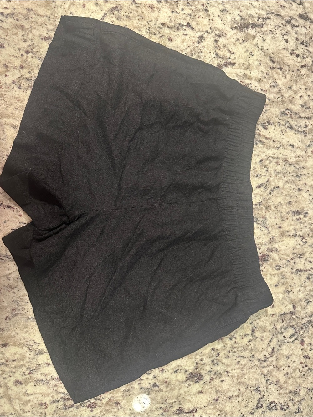 Women's Black Linen Shorts